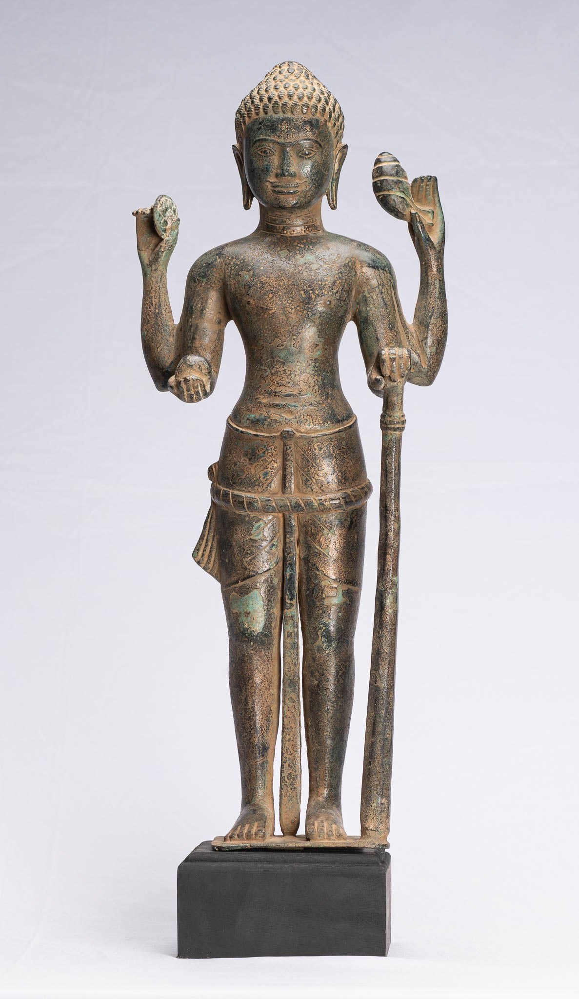 Estatua de bronce de estilo jemer antiguo de estilo jemer - Protector - 54 cm/22 "