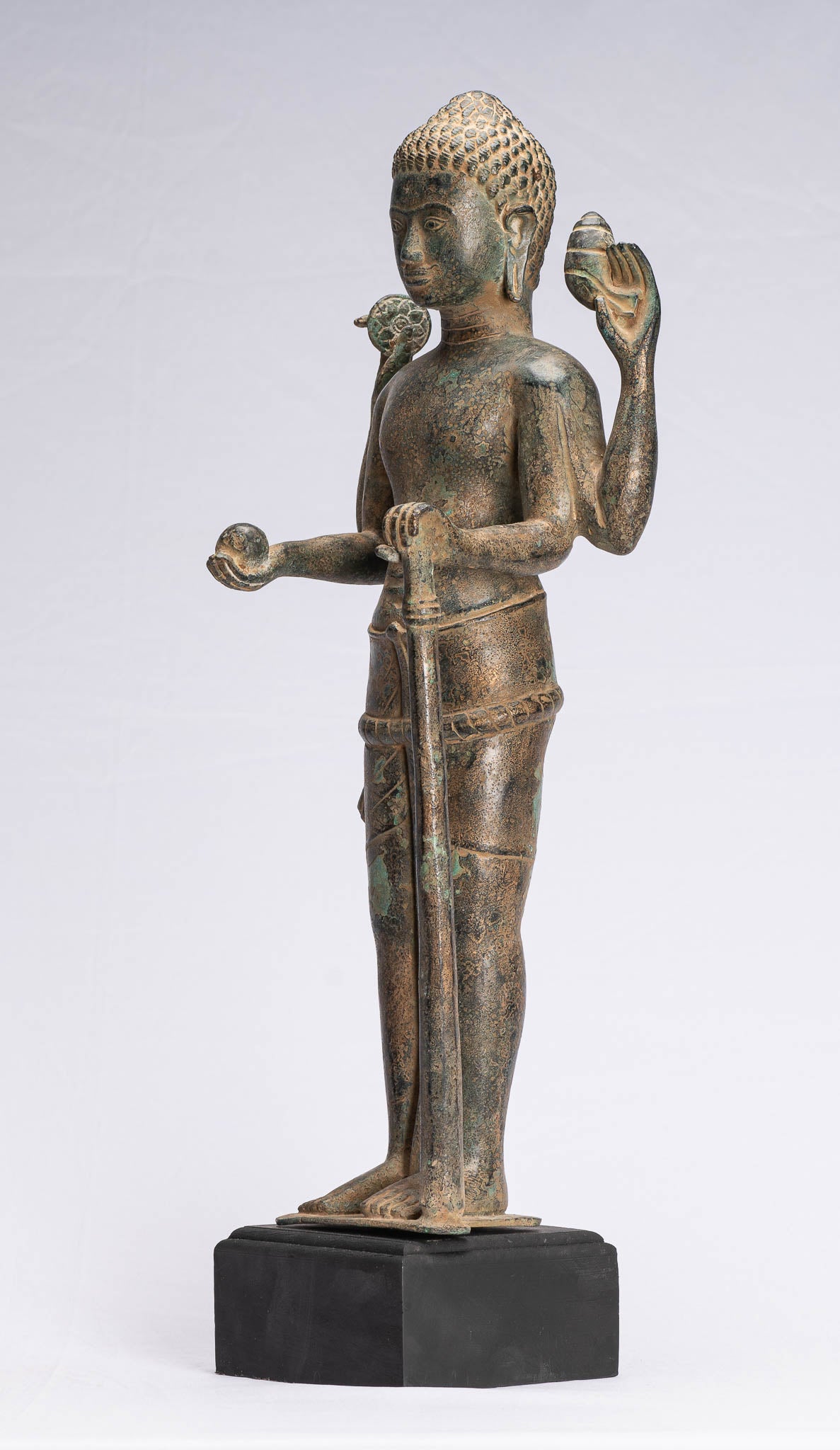 Estatua de bronce de estilo jemer antiguo de estilo jemer - Protector - 54 cm/22 "