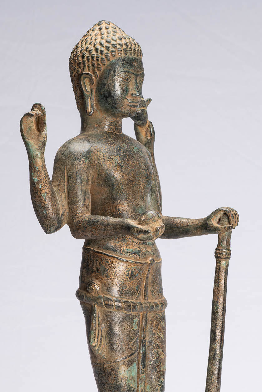 Estatua de bronce de estilo jemer antiguo de estilo jemer - Protector - 54 cm/22 "