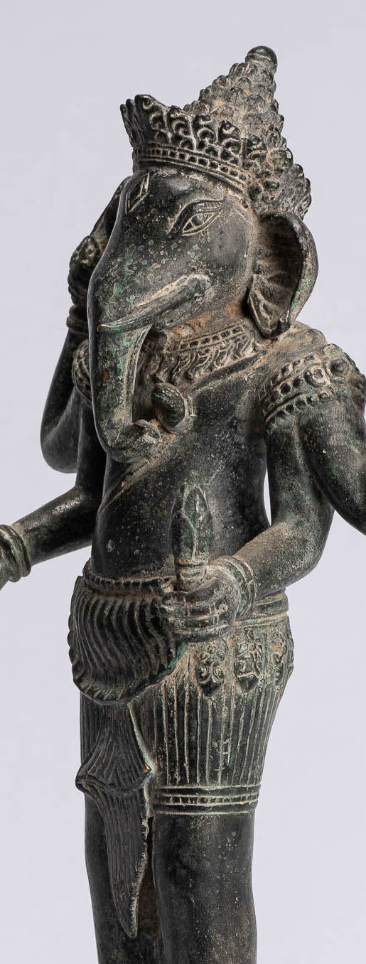Statue Ganesha - Statua Ganesh in stile antico Khmer in piedi in piedi - 40 cm/16 "