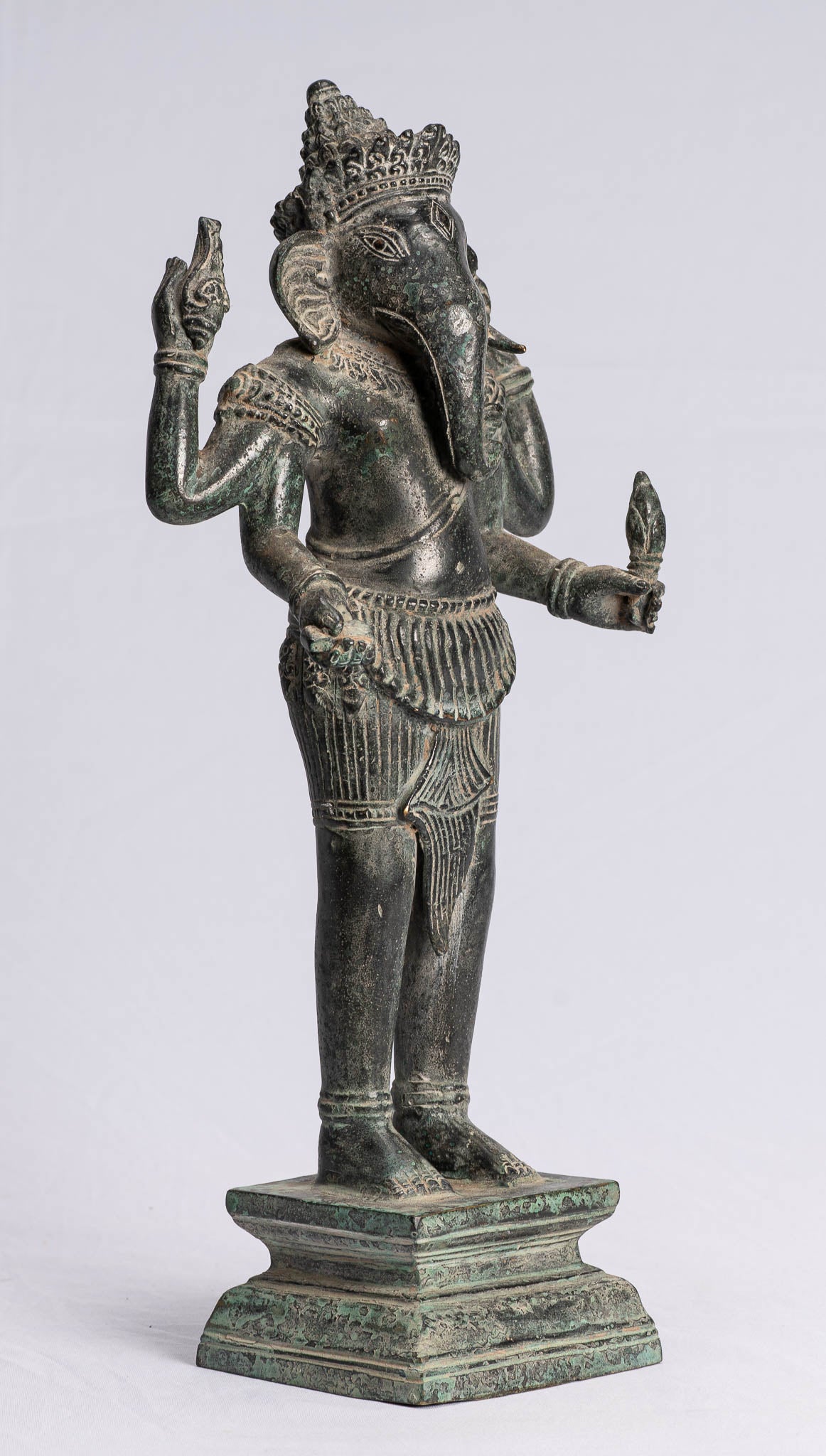 Statue Ganesha - Statua Ganesh in stile antico Khmer in piedi in piedi - 40 cm/16 "