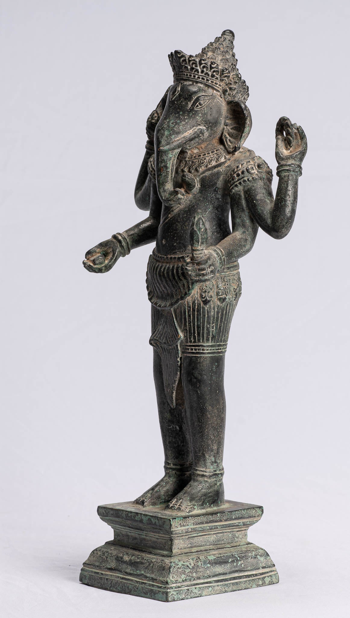 Statue Ganesha - Statua Ganesh in stile antico Khmer in piedi in piedi - 40 cm/16 "