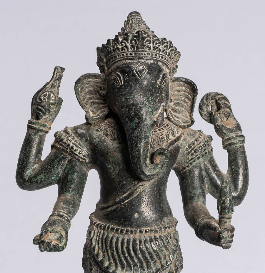 Statue Ganesha - Statua Ganesh in stile antico Khmer in piedi in piedi - 40 cm/16 "