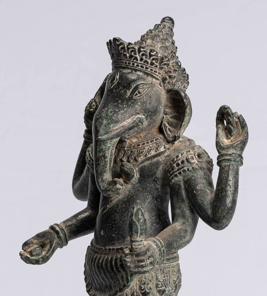 Statue Ganesha - Statua Ganesh in stile antico Khmer in piedi in piedi - 40 cm/16 "