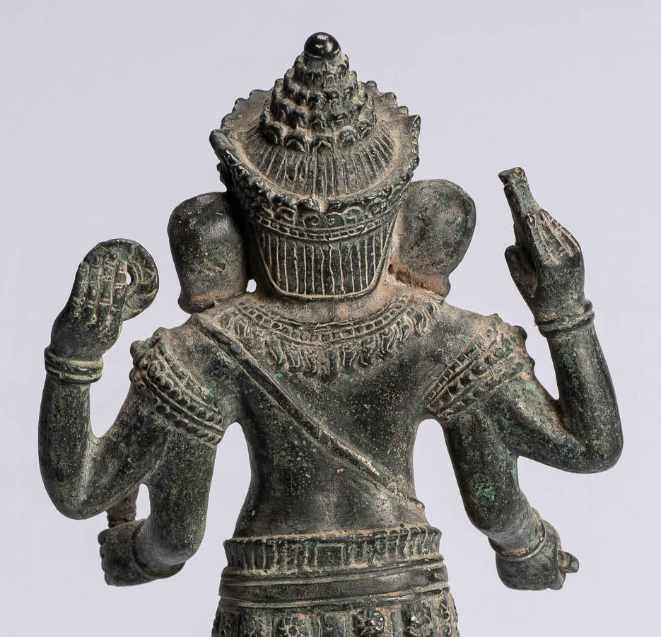 Statue Ganesha - Statua Ganesh in stile antico Khmer in piedi in piedi - 40 cm/16 "