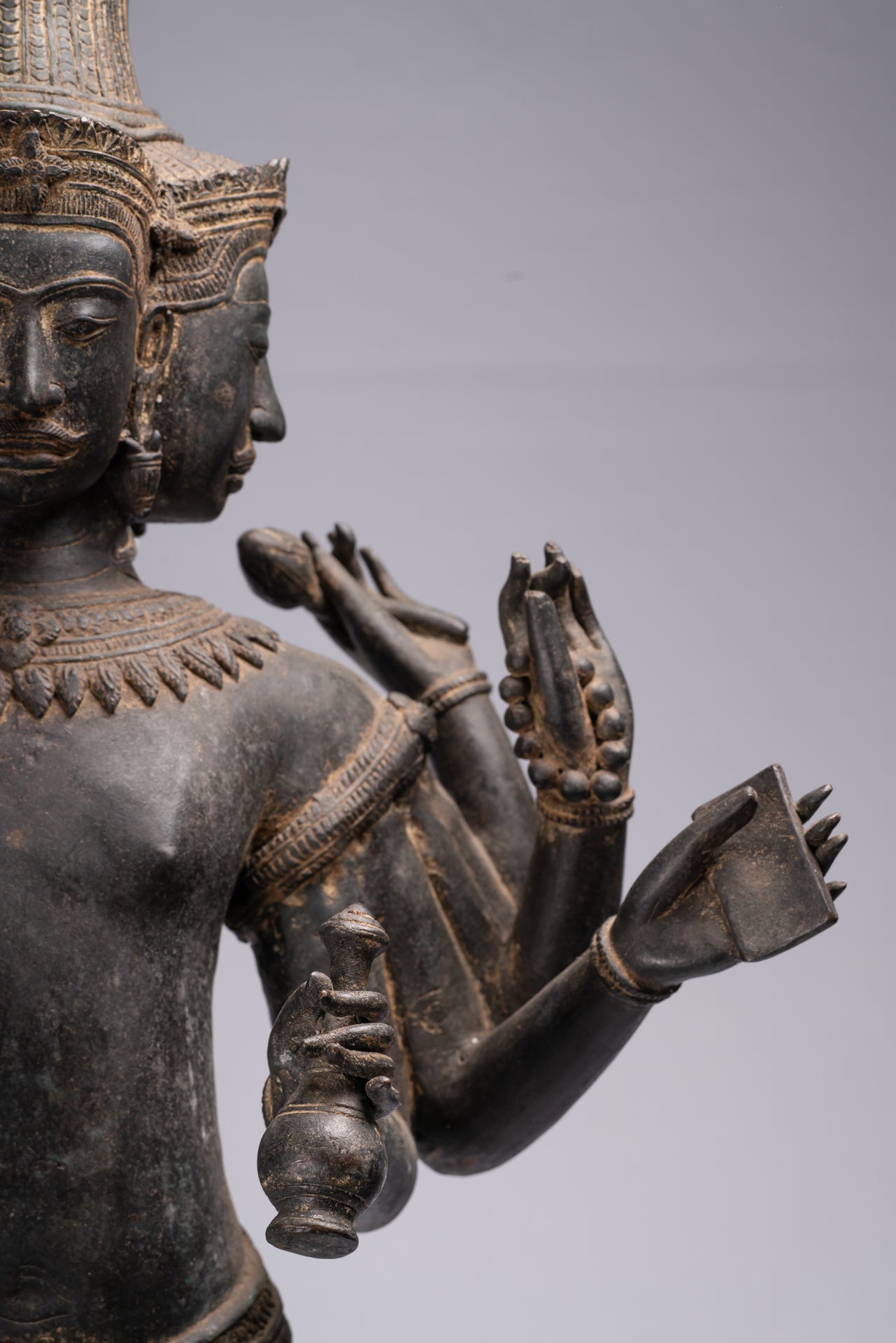 Estatua de Brahma - Estilo antiguo Khmer Koh Ker de pie Bronce Brahma - Creación de Dios Hindú - 97cm/39 "