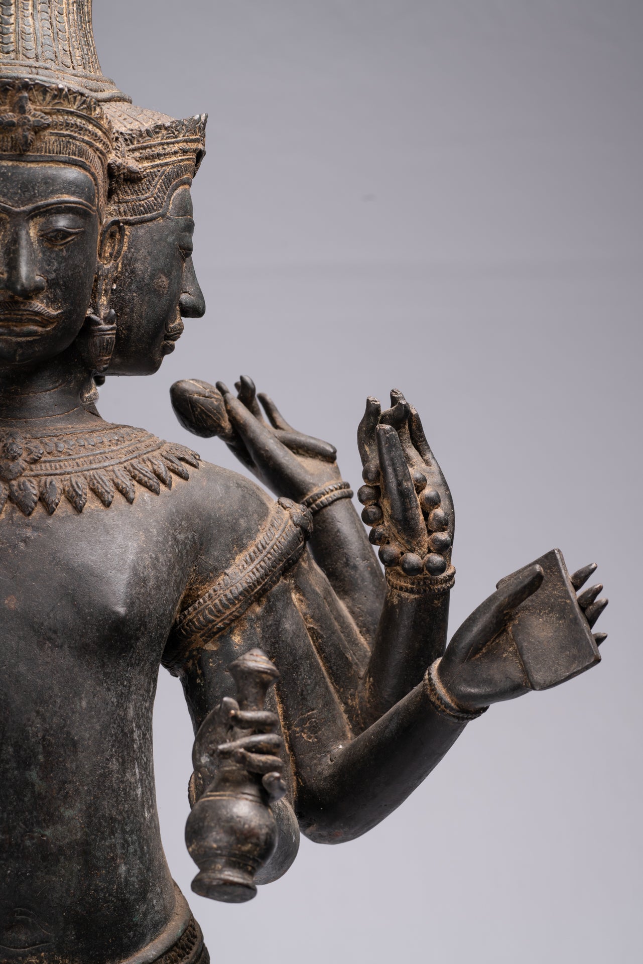 Estatua de Brahma - Estilo antiguo Khmer Koh Ker de pie Bronce Brahma - Creación de Dios Hindú - 97cm/39 "