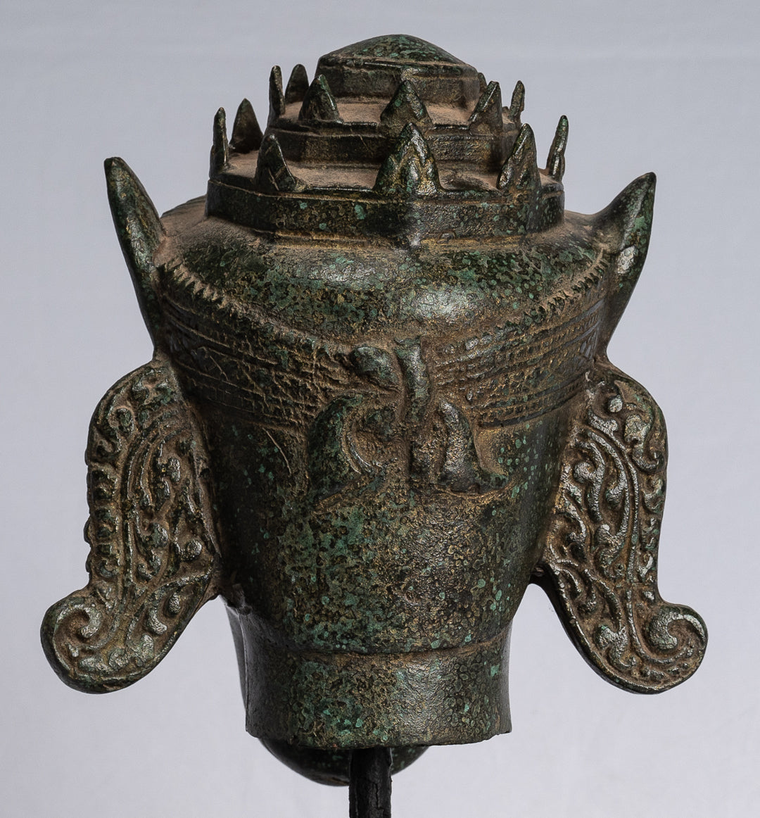 Cheval Hayagriva Kalkin de Vishnu en bronze antique de style khmer - 25 cm/10"