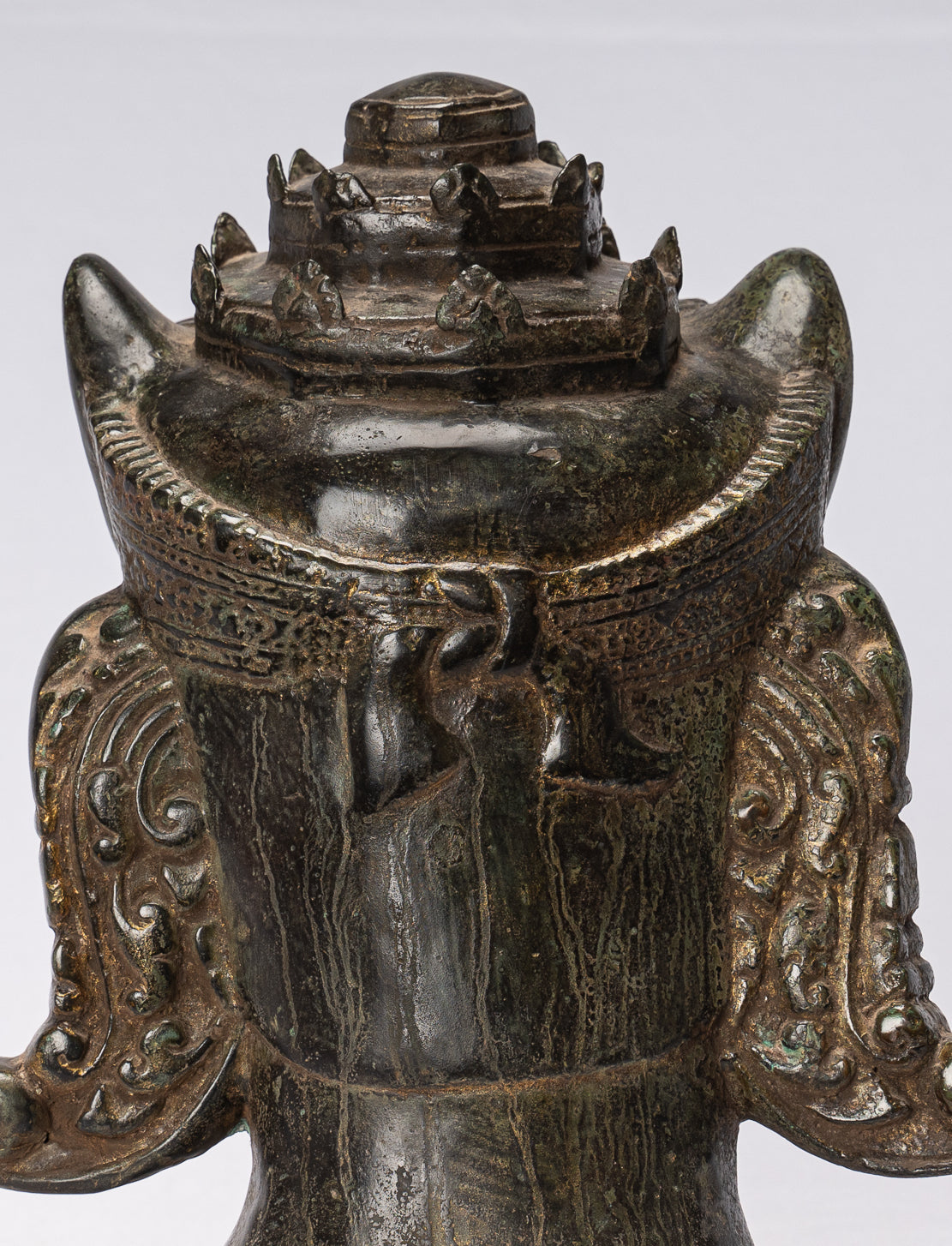 Antikes Bronze-Hayagriva-Kalkin-Pferd von Vishnu im Khmer-Stil – 29 cm.