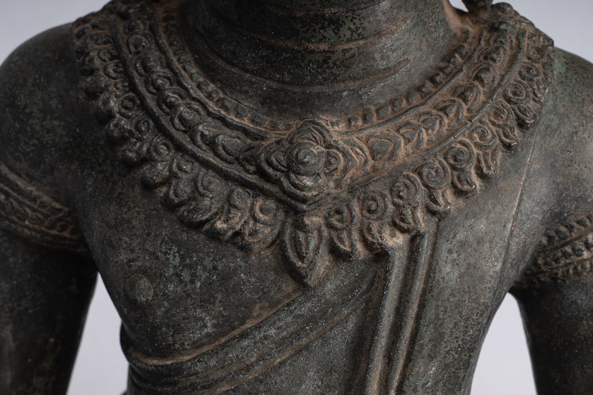 Estatua de Buda - Estatua de Buda de Meditación Amitabha de Bronce Antique Khmer - 55cm/22 "