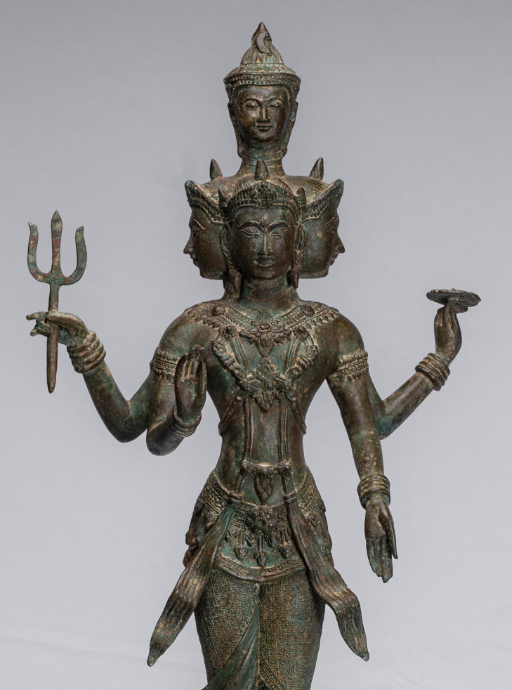 Wie Trimurti-Staat – antiker thailändischer Stil. Wie Trimurti-Shiva-Brahma-Vishnu-Staat – 84 cm.