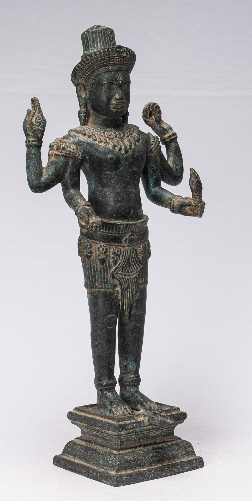 Estatua de Shiva - Estatua de shiva shiva de estilo de bronce de estilo khmer khmer - 44 cm/18 "