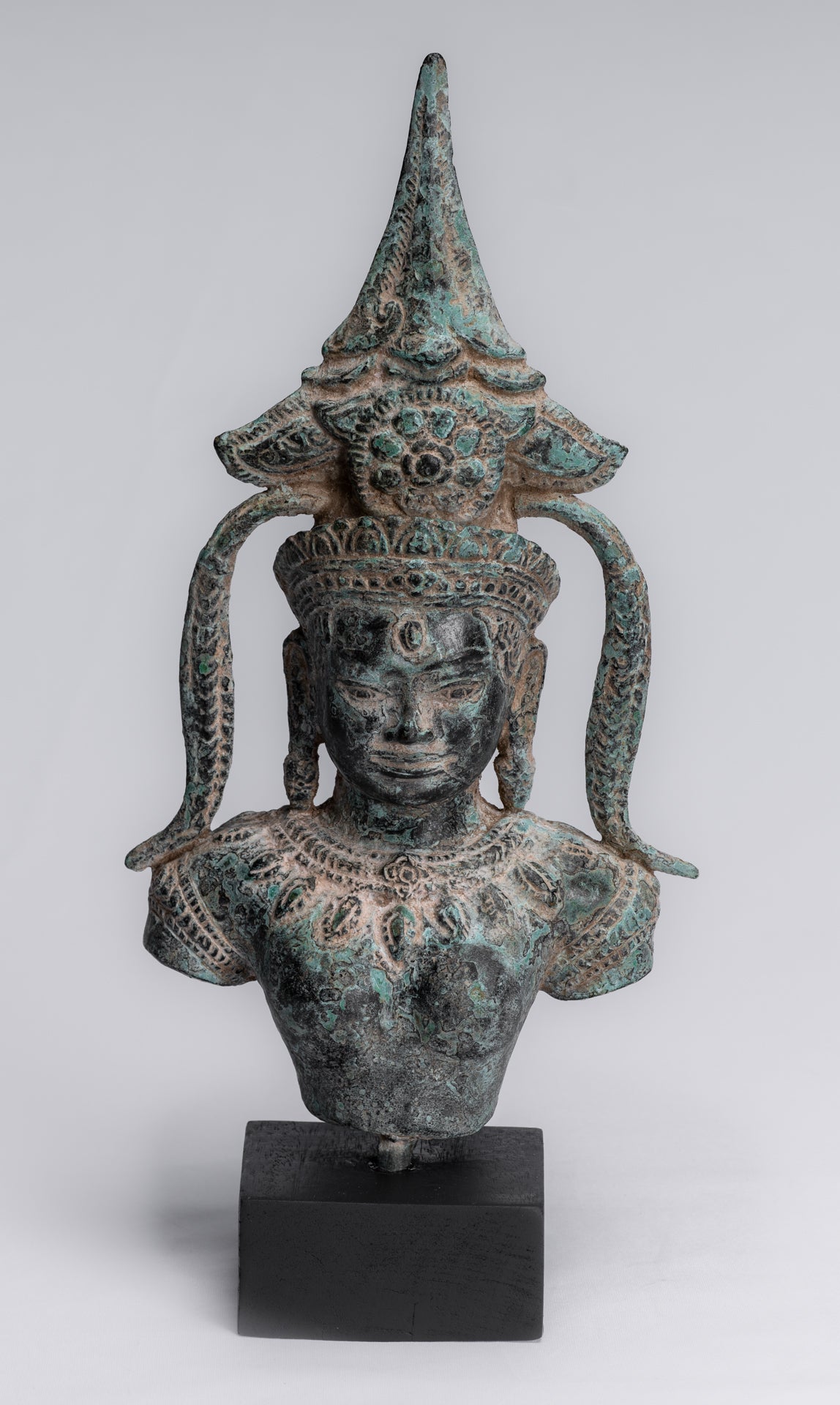 Bronzo antico Khmer Bronzo Angkor Wat Apsara Torso o Statua di angelo - 34 cm/14 "