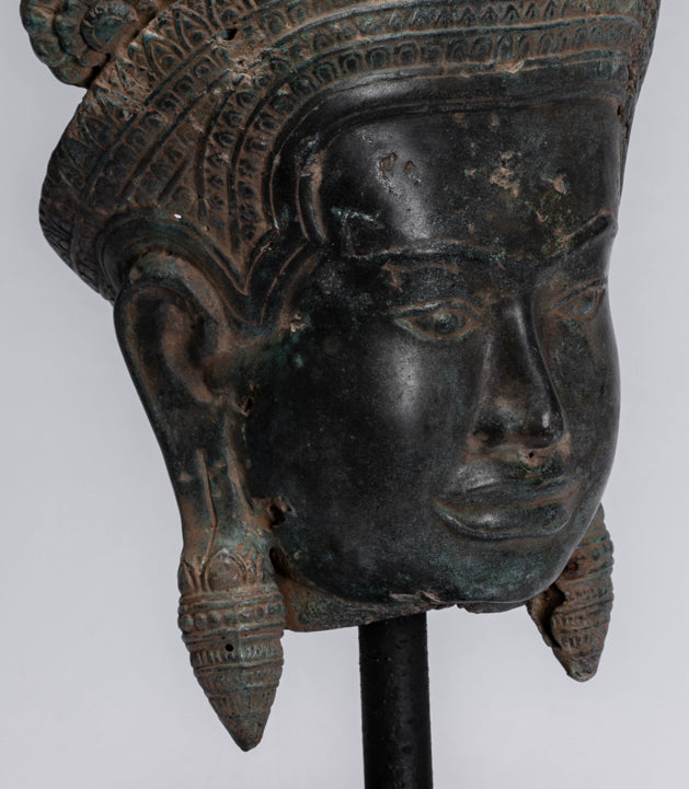 Antiker Bronze-Angkor Wat Apsara-Torso oder Engelsstatue im Khmer-Stil – 57 cm.