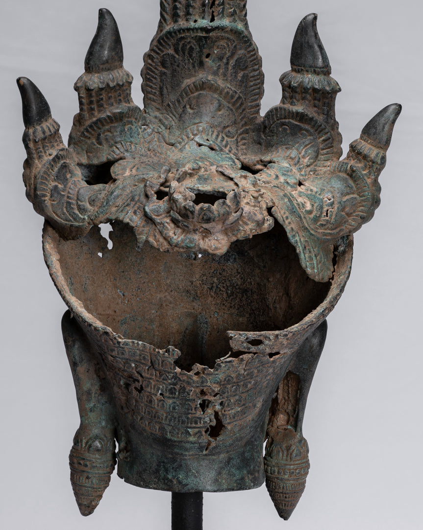 Antiker Bronze-Angkor Wat Apsara-Torso oder Engelsstatue im Khmer-Stil – 57 cm.