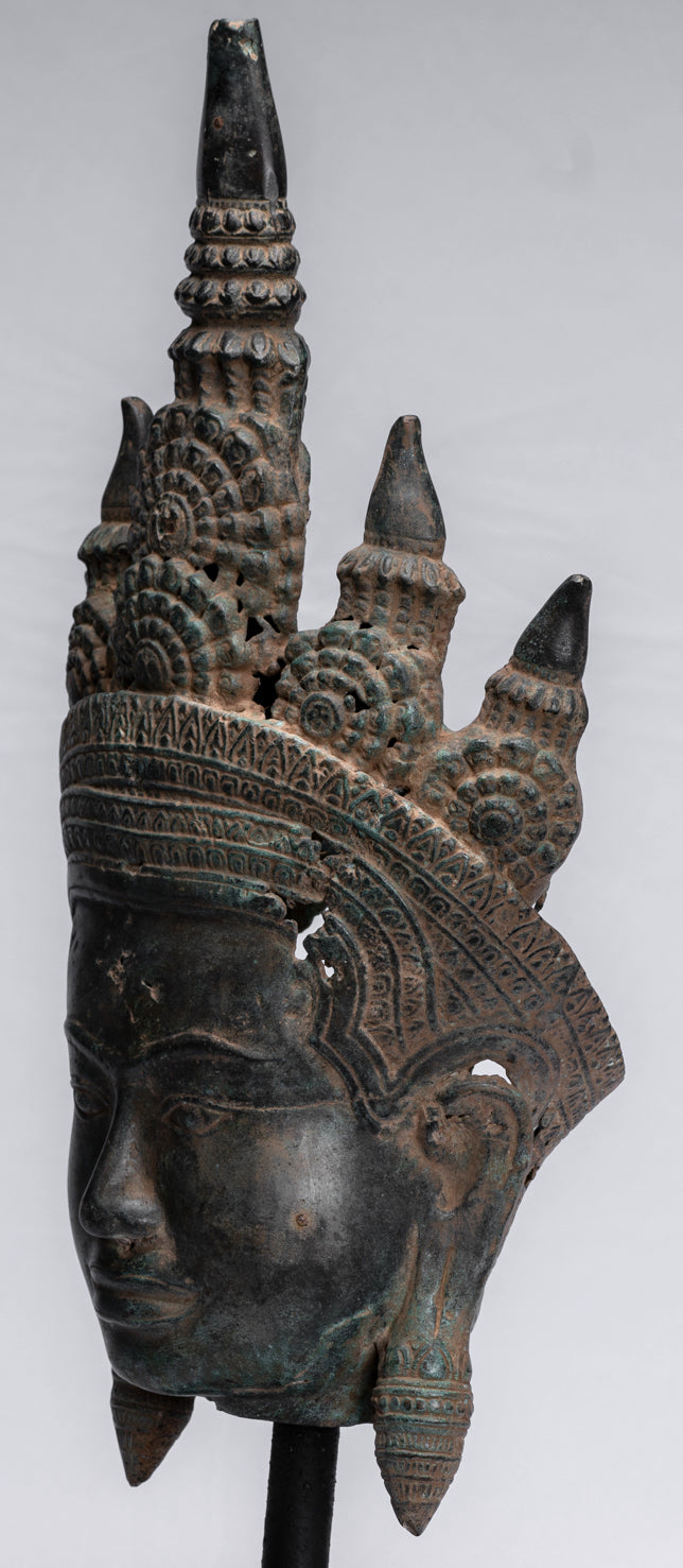 Antiker Bronze-Angkor Wat Apsara-Torso oder Engelsstatue im Khmer-Stil – 57 cm.