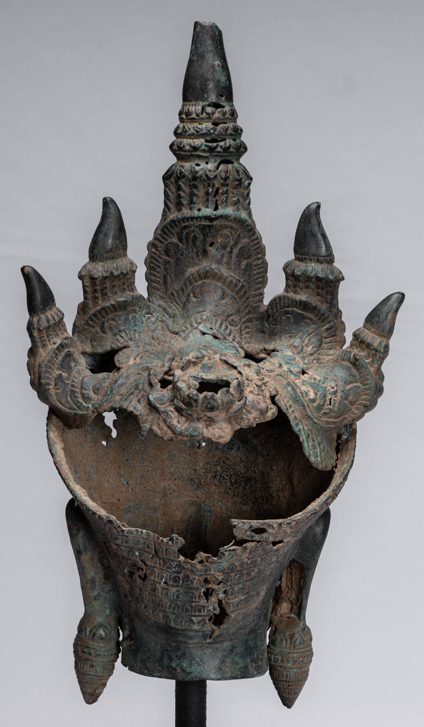 Antiker Bronze-Angkor Wat Apsara-Torso oder Engelsstatue im Khmer-Stil – 57 cm.
