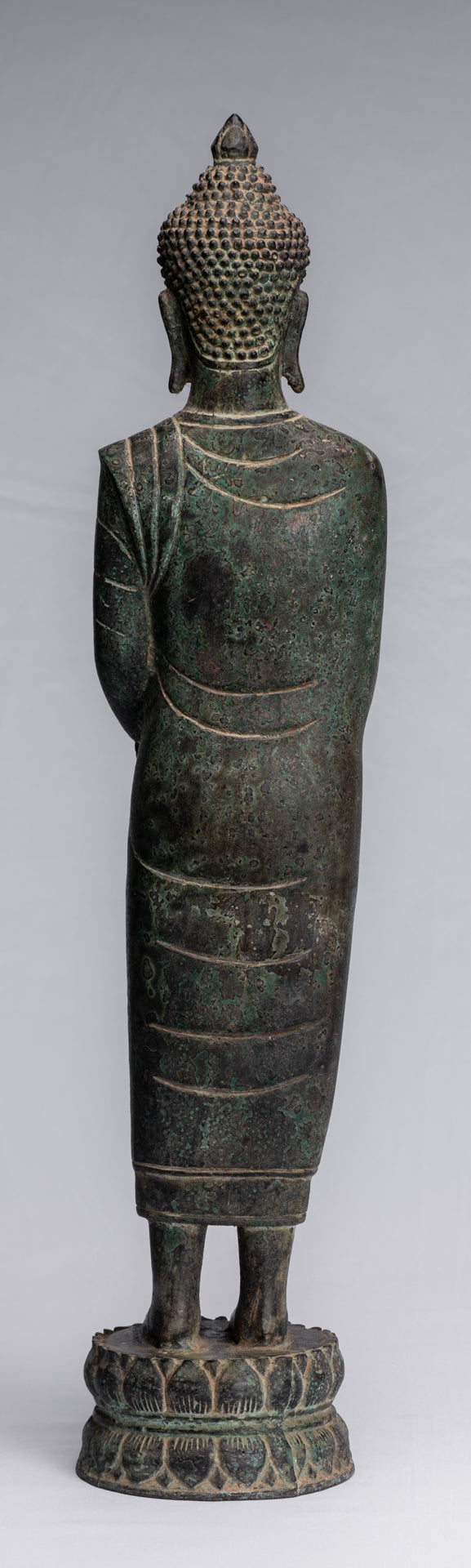 Buddha-Statue – Antik-Bronze im Khmer-Stil, Nächstenliebe und Mitgefühl, Gautama-Buddha-Statue – 62 cm/25 Zoll