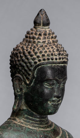 Buddha-Statue – Antik-Bronze im Khmer-Stil, Nächstenliebe und Mitgefühl, Gautama-Buddha-Statue – 62 cm/25 Zoll