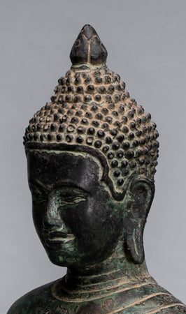 Buddha-Statue – Antik-Bronze im Khmer-Stil, Nächstenliebe und Mitgefühl, Gautama-Buddha-Statue – 62 cm/25 Zoll