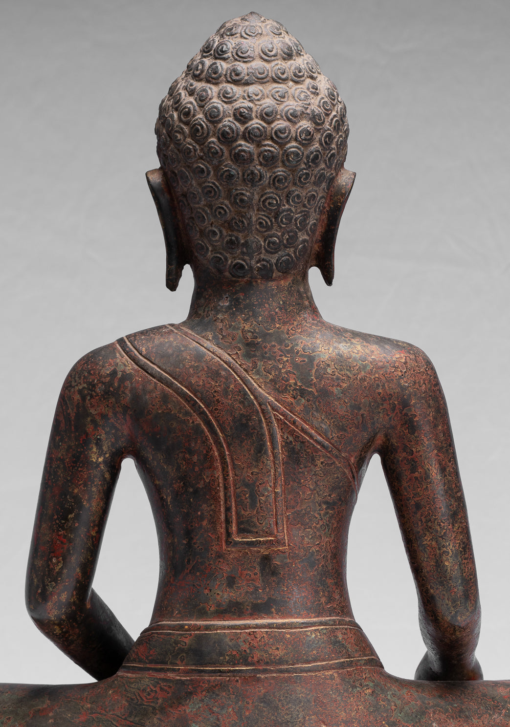 Statua Buddha - Antique Thai Thai Bronzo Seduto l'Illuminismo Buddha Statua - 47cm/19 "