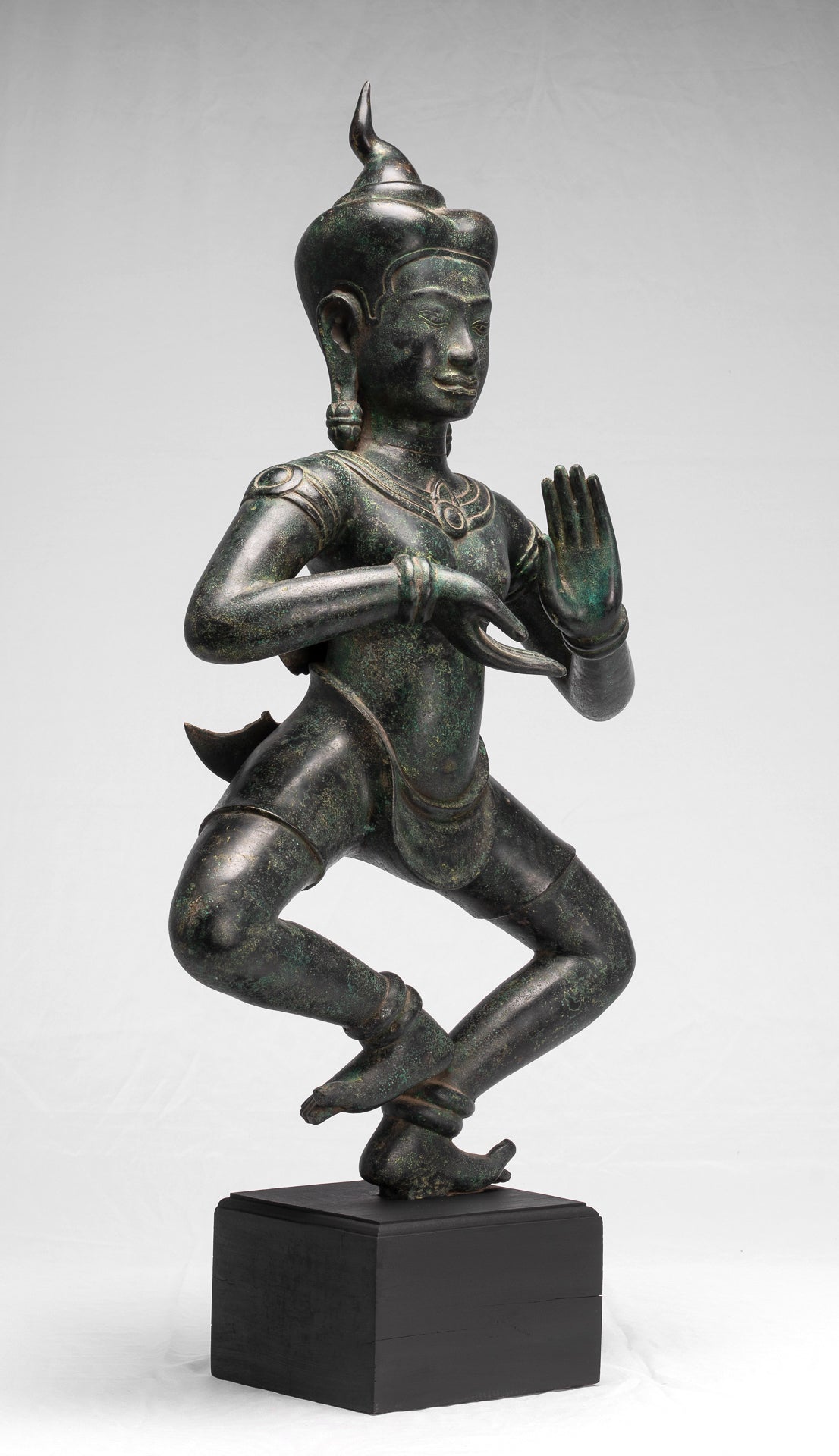 Antique Khmer Style Baphuon Bronze Dancing Apsara o Angel Statue - 85cm/34 "