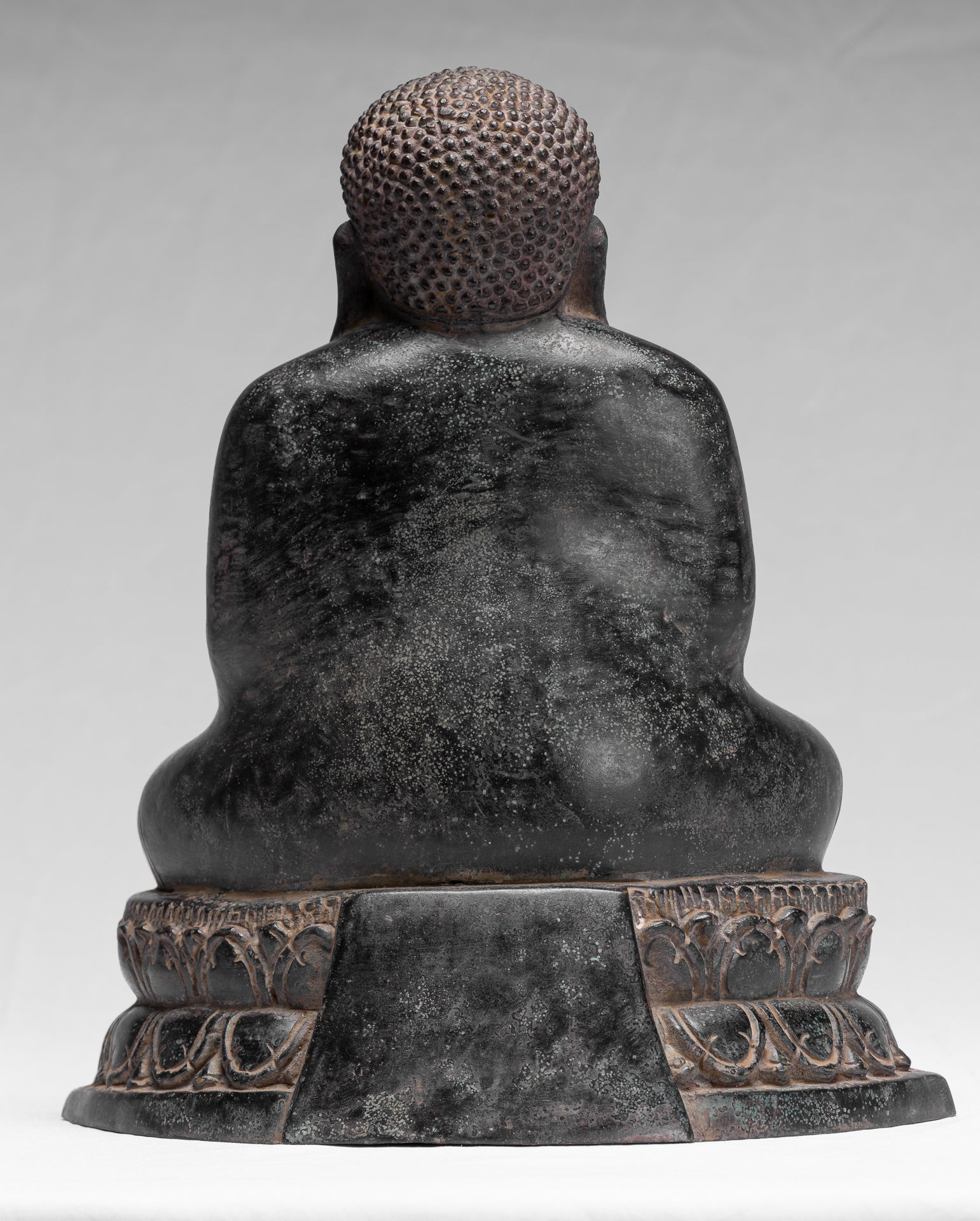 Statue di Buddha - Antique Thai Thai Bronze Felice, grassa, ridendo Buddha Budai Statua - 31 cm/12 "