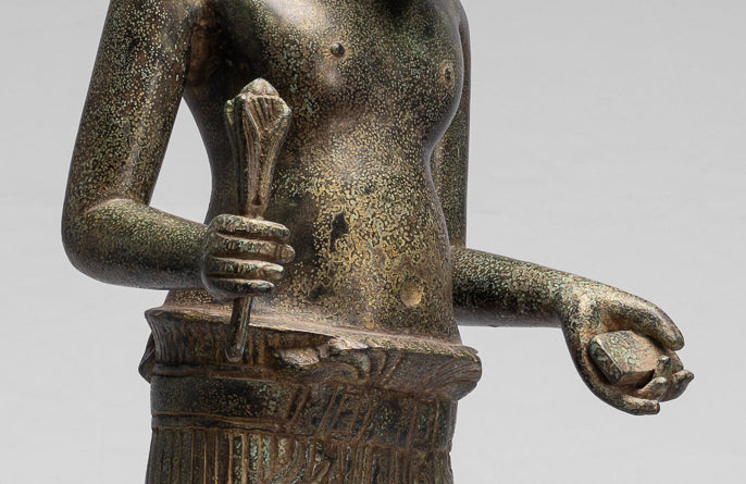 Statua di Kalkin - Antique Khmer Style in Standing Bronze Hayagriva Kalkin Horse of Vishnu - 82cm/33 "