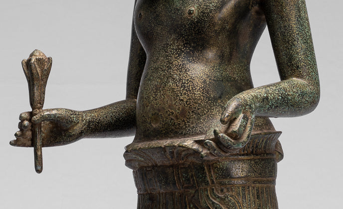 Statua di Kalkin - Antique Khmer Style in Standing Bronze Hayagriva Kalkin Horse of Vishnu - 82cm/33 "