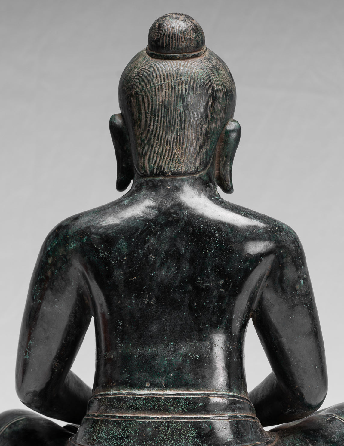 Meditazione di bronzo seduta in stile khmer antico jayavarman vii statua - 38 cm/15 "