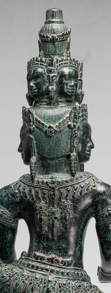 Antique Khmer Style in piedi Bronzo Angkor Wat Hevajra Statue - 86 cm/34 "di altezza