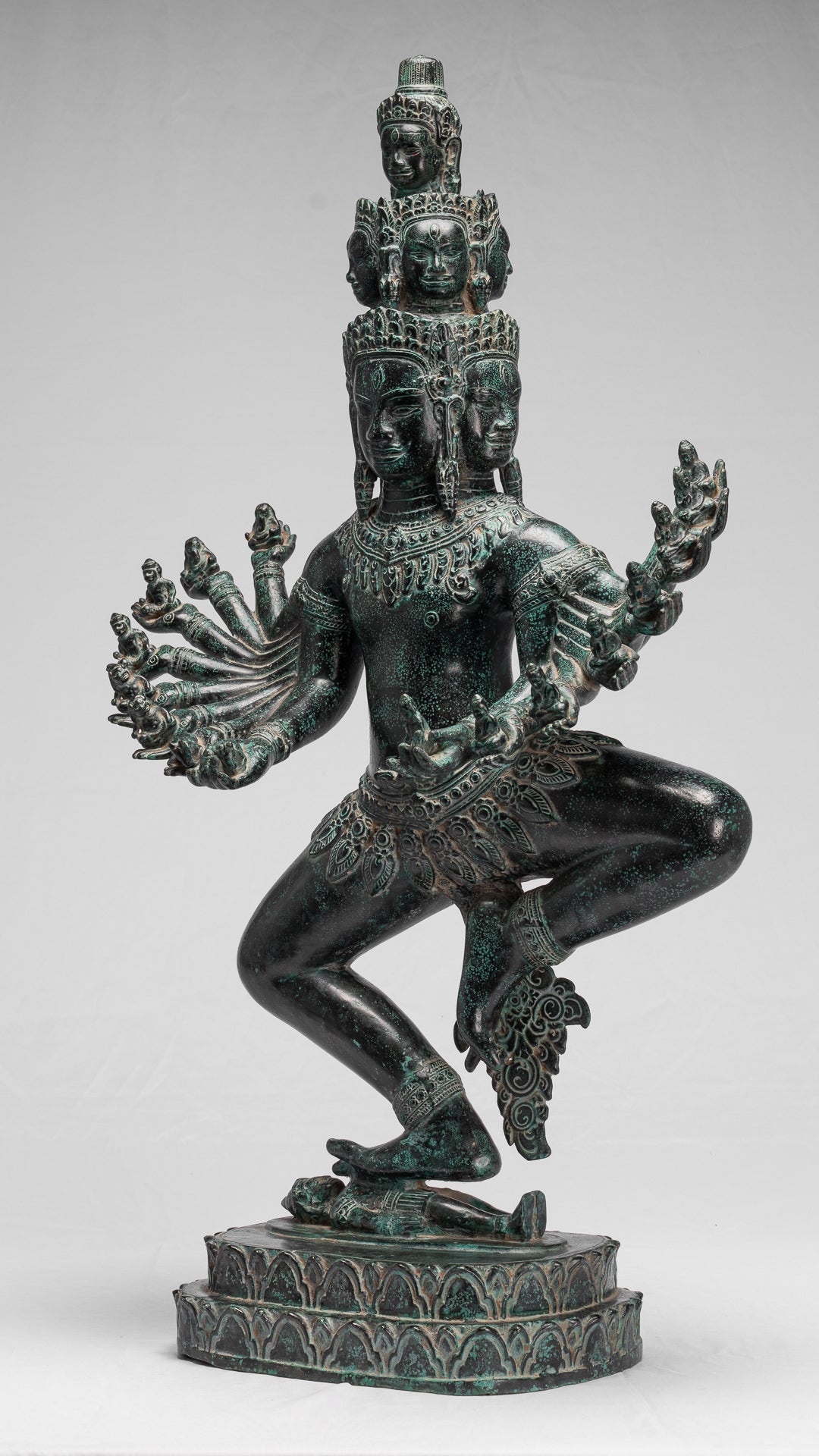 Antique Khmer Style in piedi Bronzo Angkor Wat Hevajra Statue - 86 cm/34 "di altezza