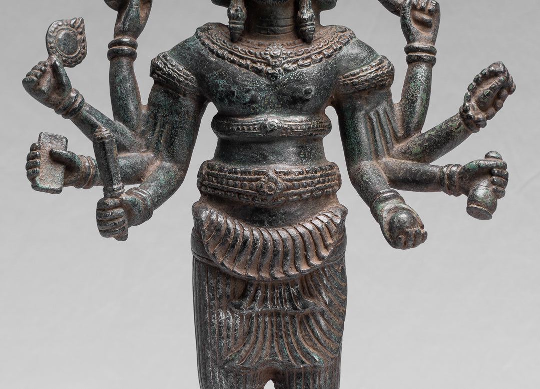 Statua Brahma - Antique Khmer Style Koh Ker in piedi Bronzo Brahma - Creazione di Dio indù - 53cm/21 "