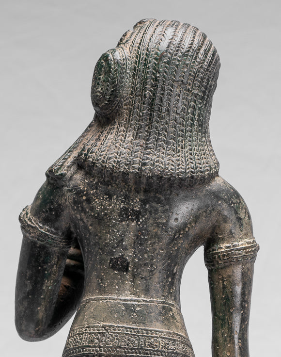 Antique Khmer in stile Bronzo Banteay Srei Standing Apsara o Angel - 53cm/21 "