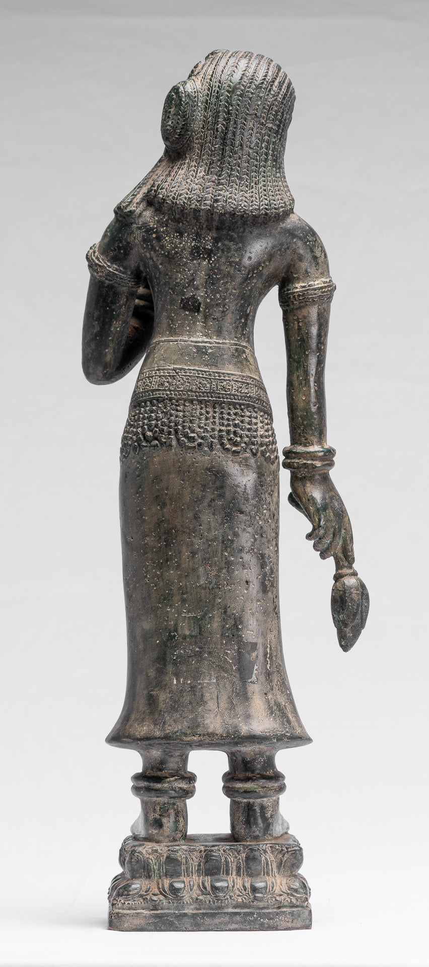 Antique Khmer in stile Bronzo Banteay Srei Standing Apsara o Angel - 53cm/21 "