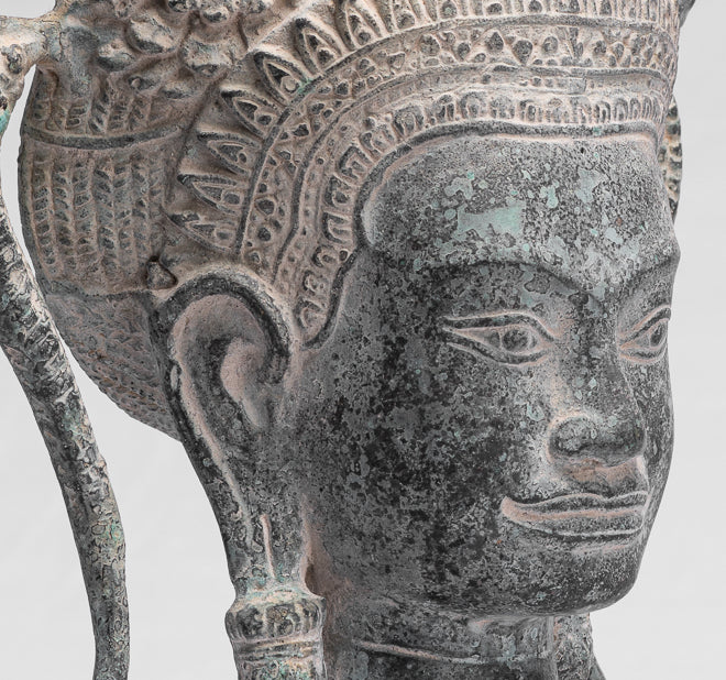 Apsara - Antique Khmer Style Bronze Angkor Wat Apsara o Angel Statue - 39cm/16 "