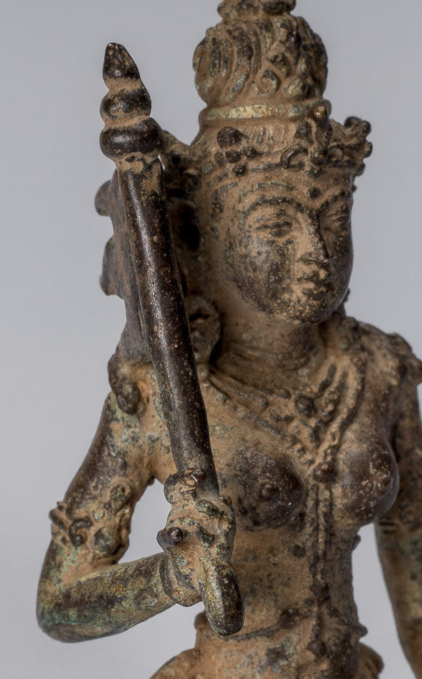 Statua di tara - antico stile java bronzo indonesiano devi tara statue jigteni sumlé gyalma - 8cm/3 "
