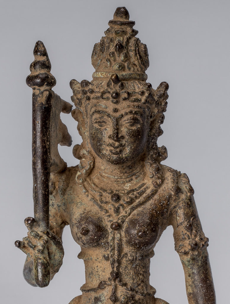 Statua di tara - antico stile java bronzo indonesiano devi tara statue jigteni sumlé gyalma - 8cm/3 "