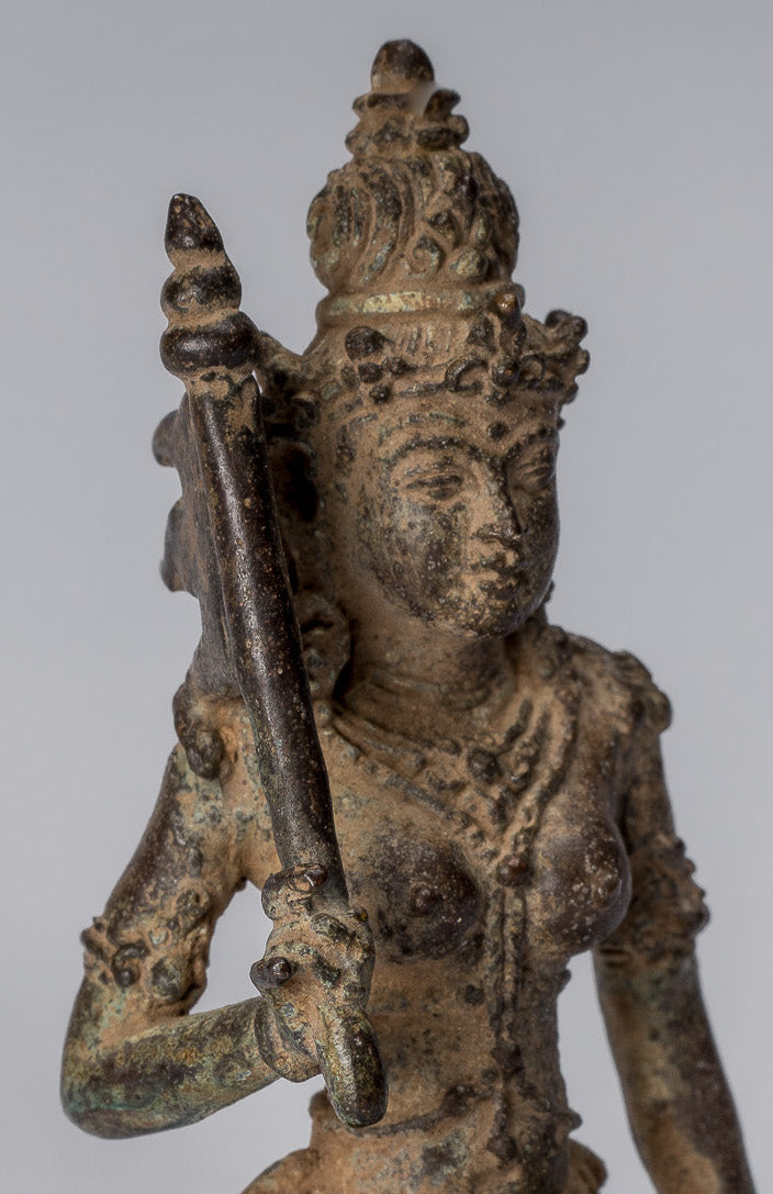 Statua di tara - antico stile java bronzo indonesiano devi tara statue jigteni sumlé gyalma - 8cm/3 "