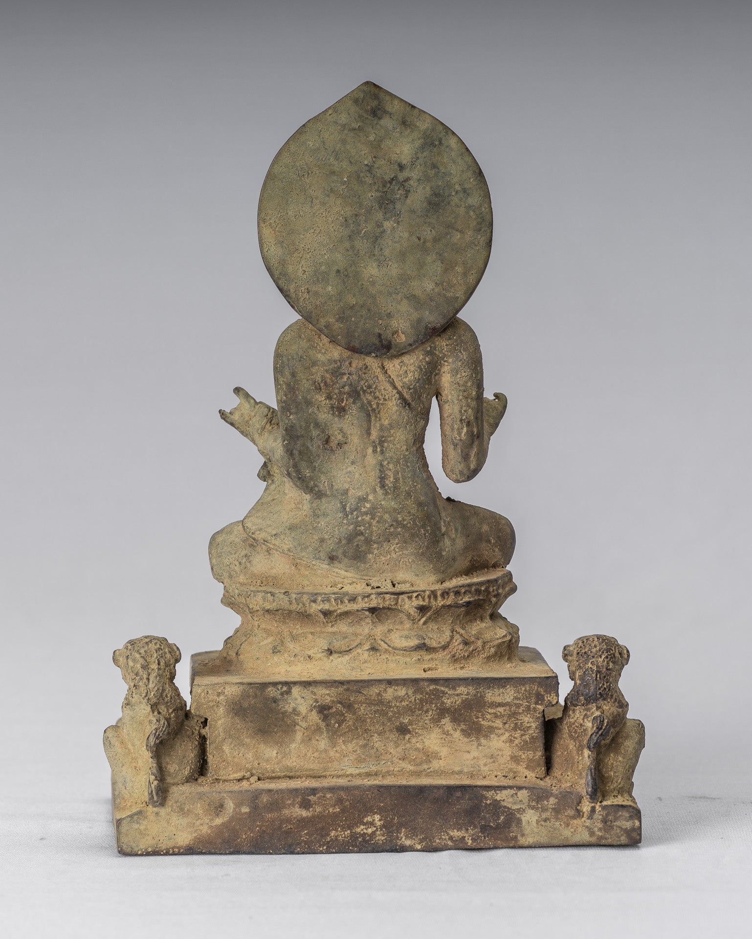 Statue di Buddha - Antique in stile indonesiano seduto bronzo giavanese insegnamento Buddha - 18 cm/7 "