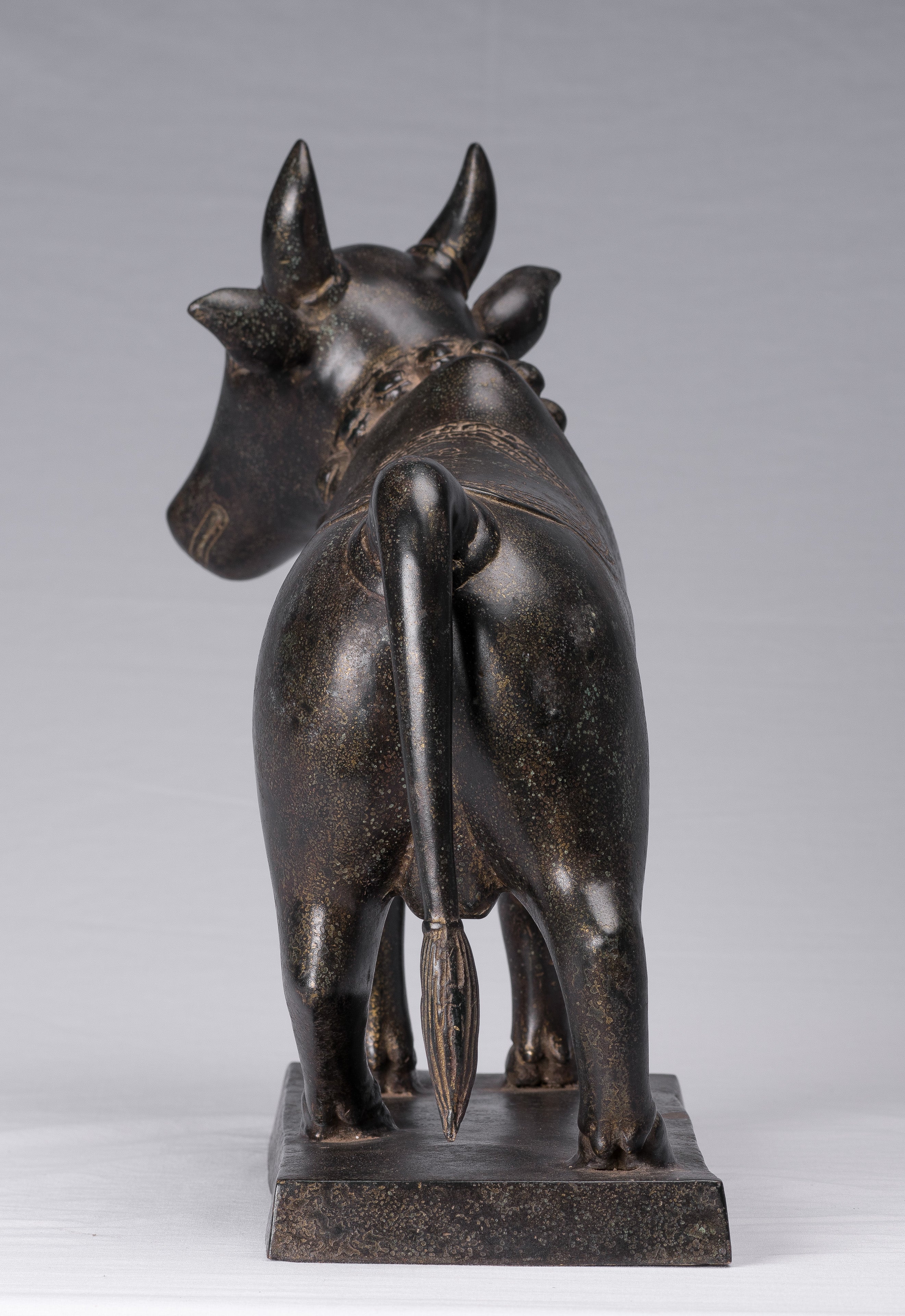 Statua Nandi Bronzo Nandi in stile antico Khmer - Monte di Shiva - 36 cm/14 "