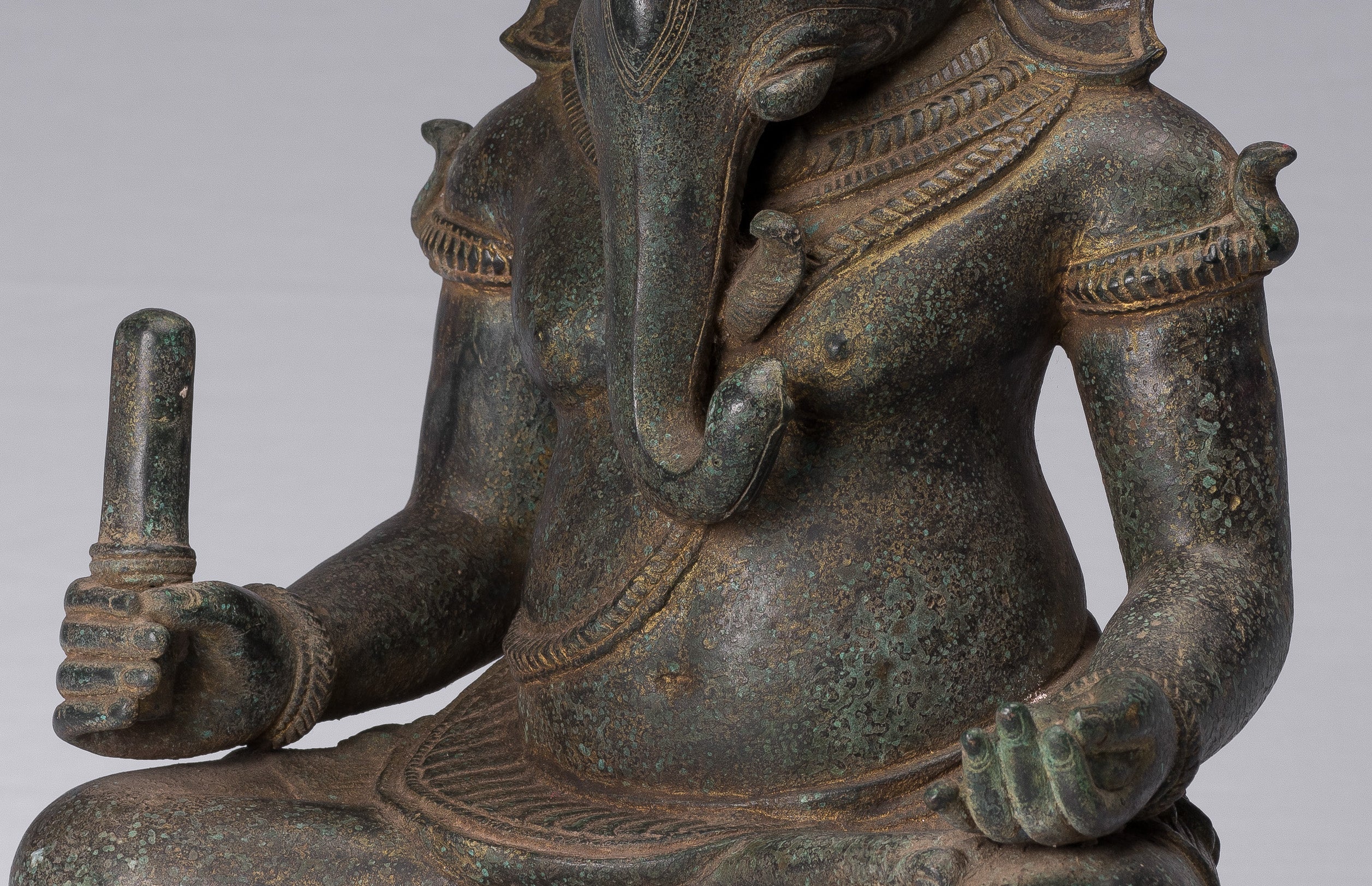 Statue Ganesha - Statua di Ganesh in stile antico Khmer post -baia - 38 cm/15 "