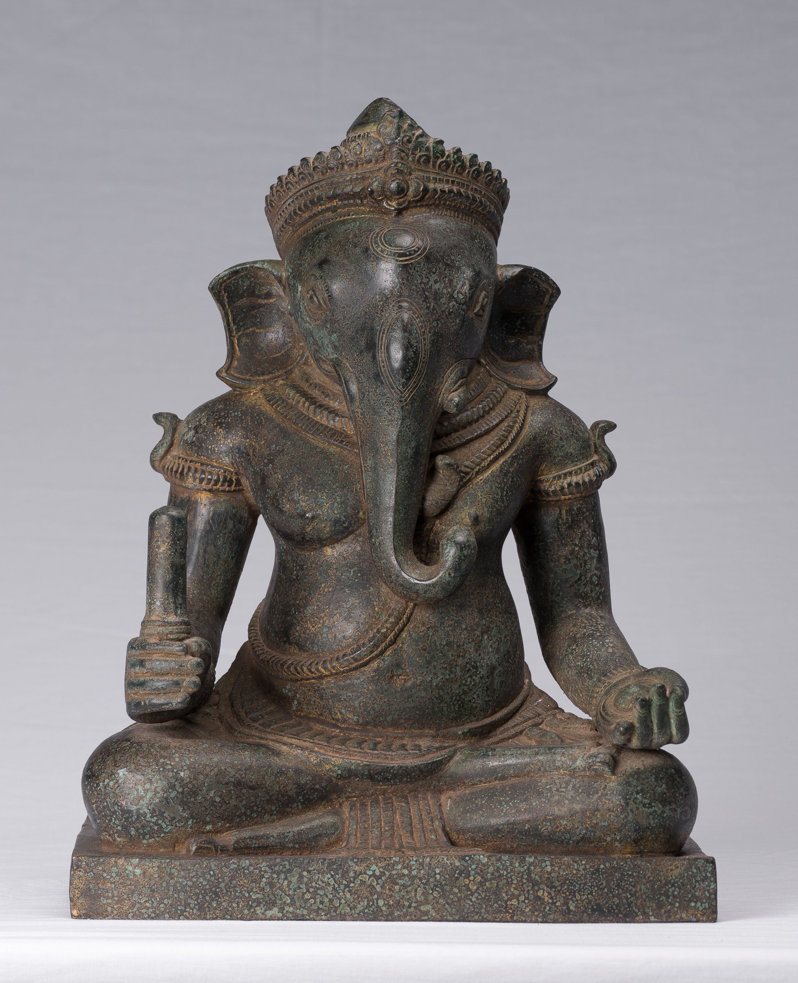 Statue Ganesha - Statua di Ganesh in stile antico Khmer post -baia - 38 cm/15 "