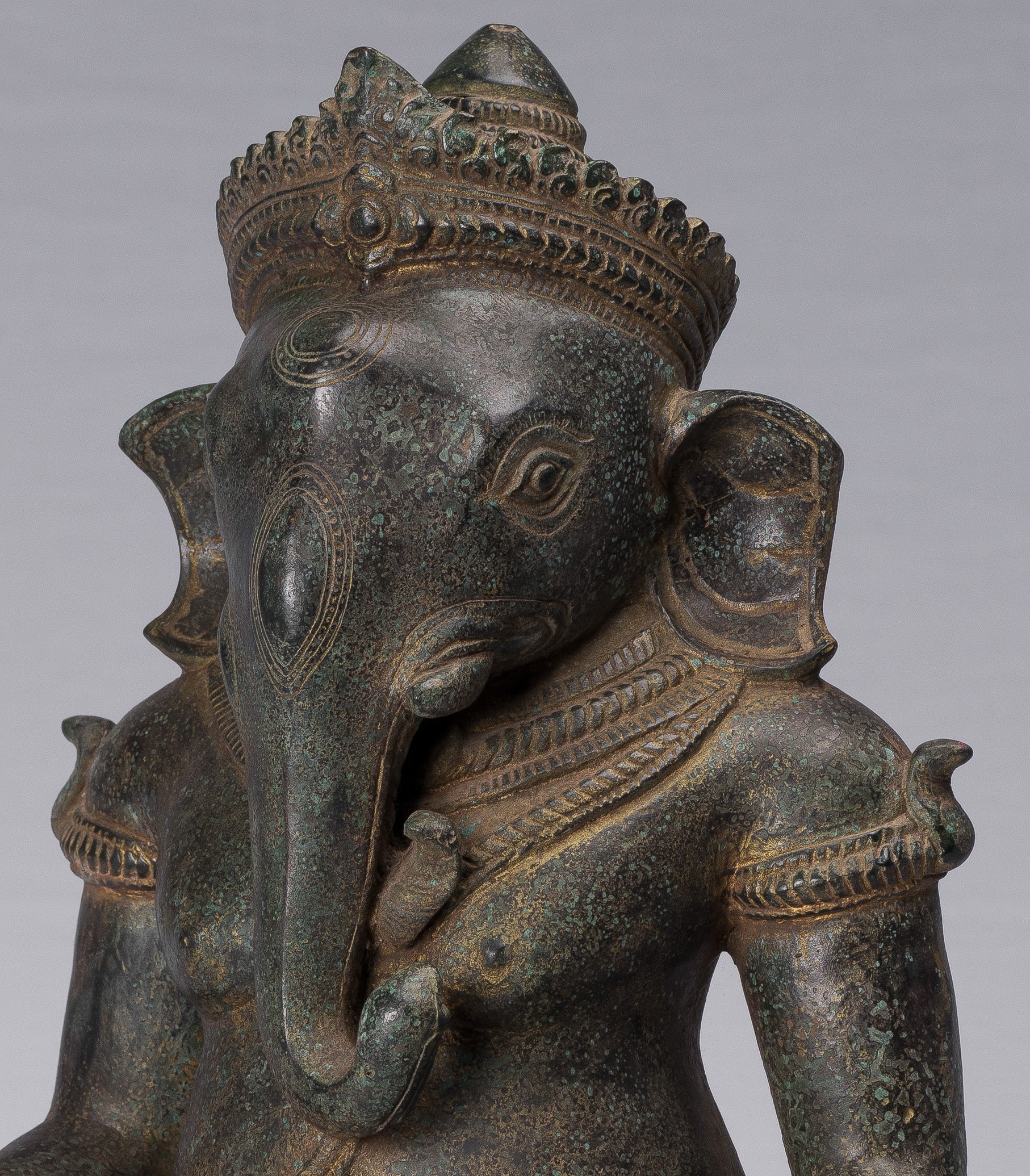 Statue Ganesha - Statua di Ganesh in stile antico Khmer post -baia - 38 cm/15 "