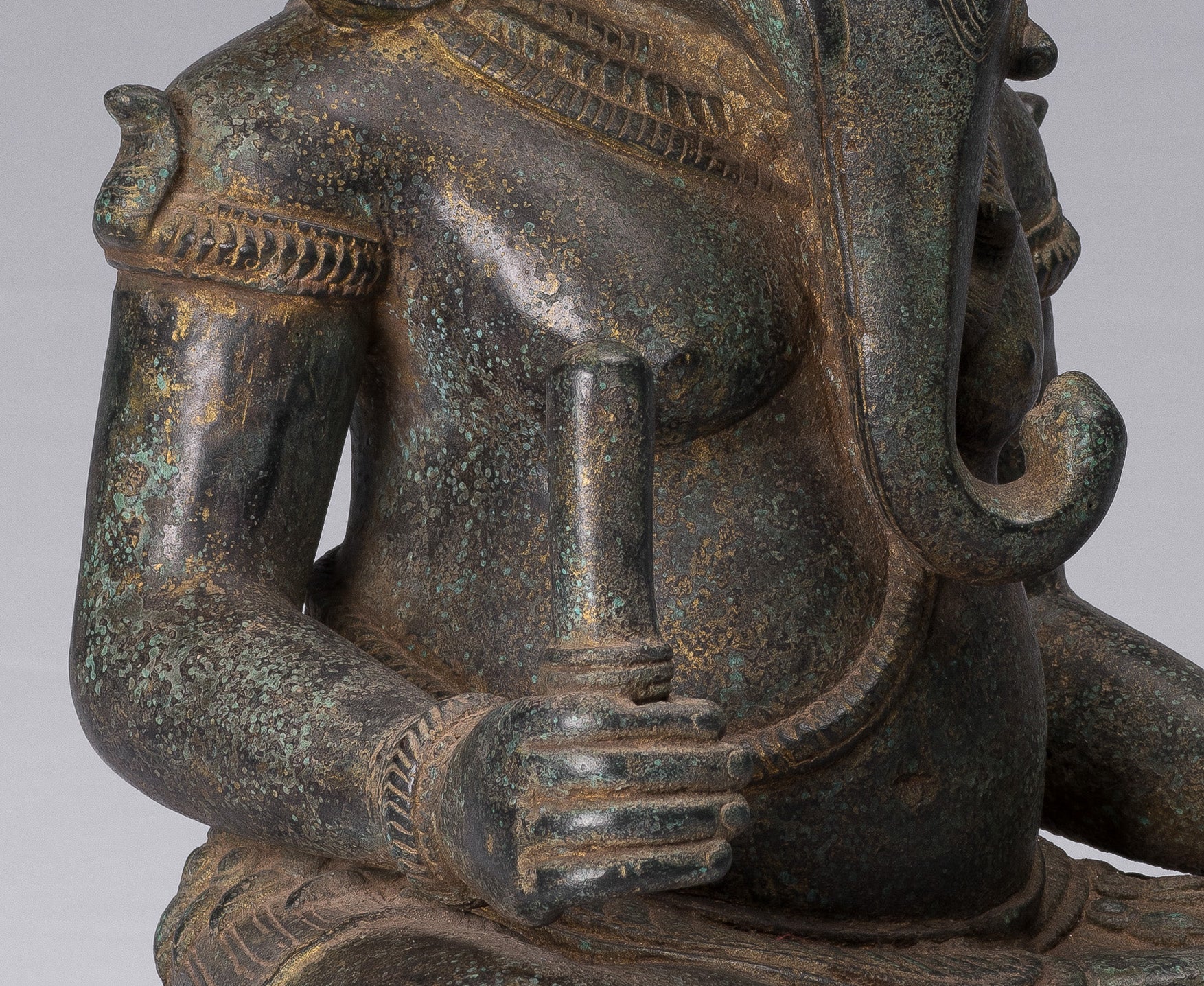 Statue Ganesha - Statua di Ganesh in stile antico Khmer post -baia - 38 cm/15 "