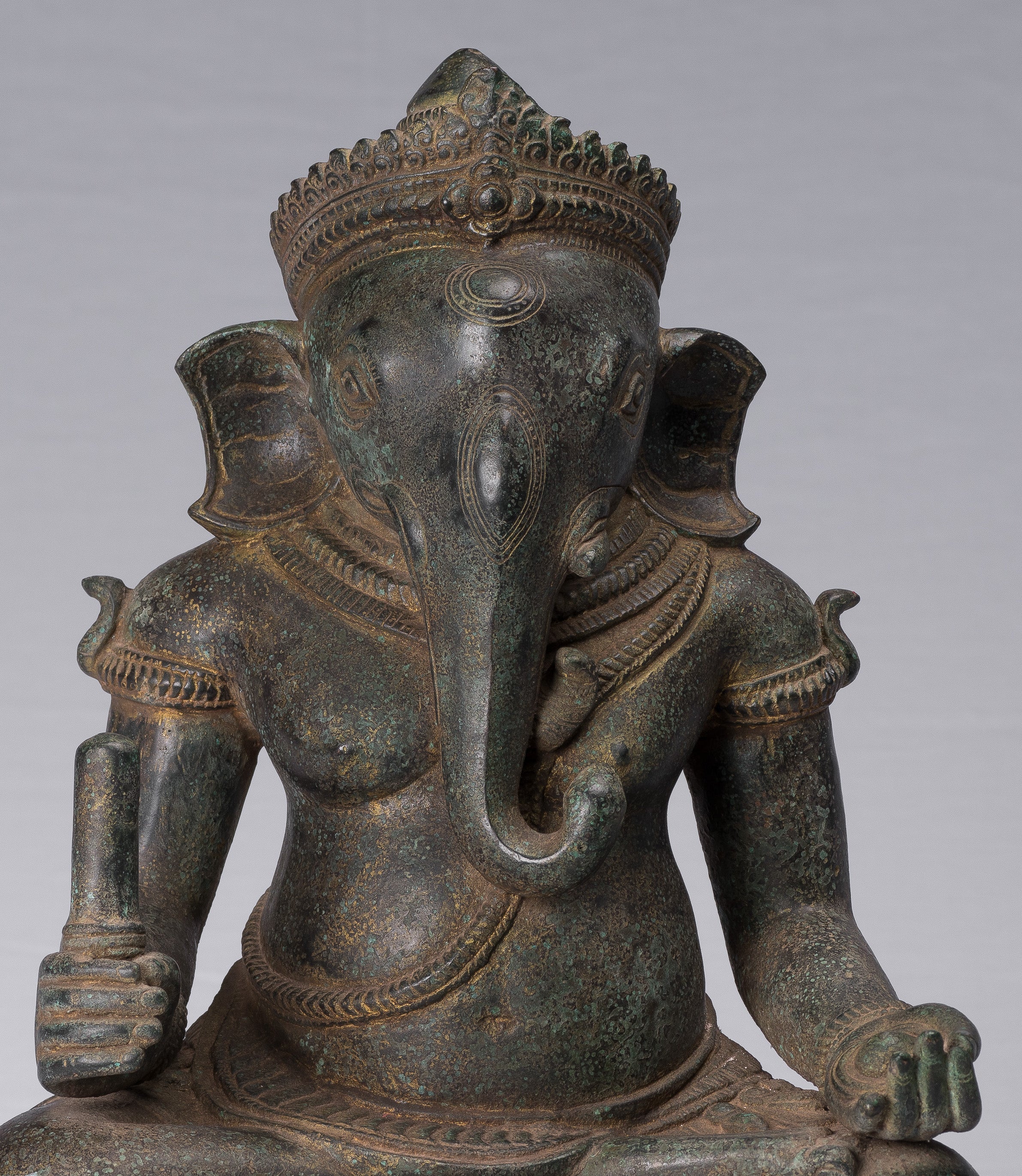 Statue Ganesha - Statua di Ganesh in stile antico Khmer post -baia - 38 cm/15 "