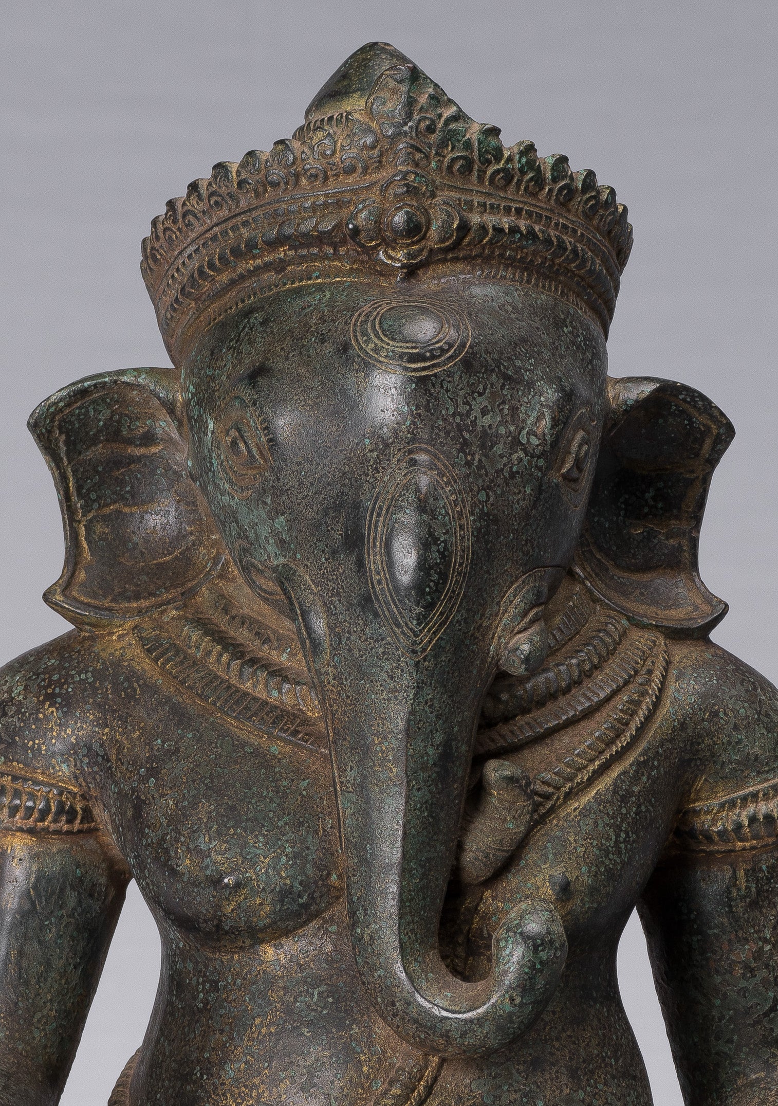 Statue Ganesha - Statua di Ganesh in stile antico Khmer post -baia - 38 cm/15 "