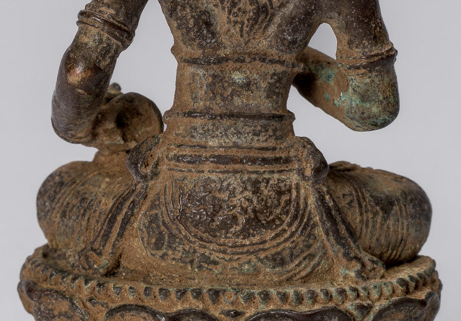Tara-Statue – antike indonesische Bronze-Devi-Tara-Statue im Java-Stil – 8 cm.