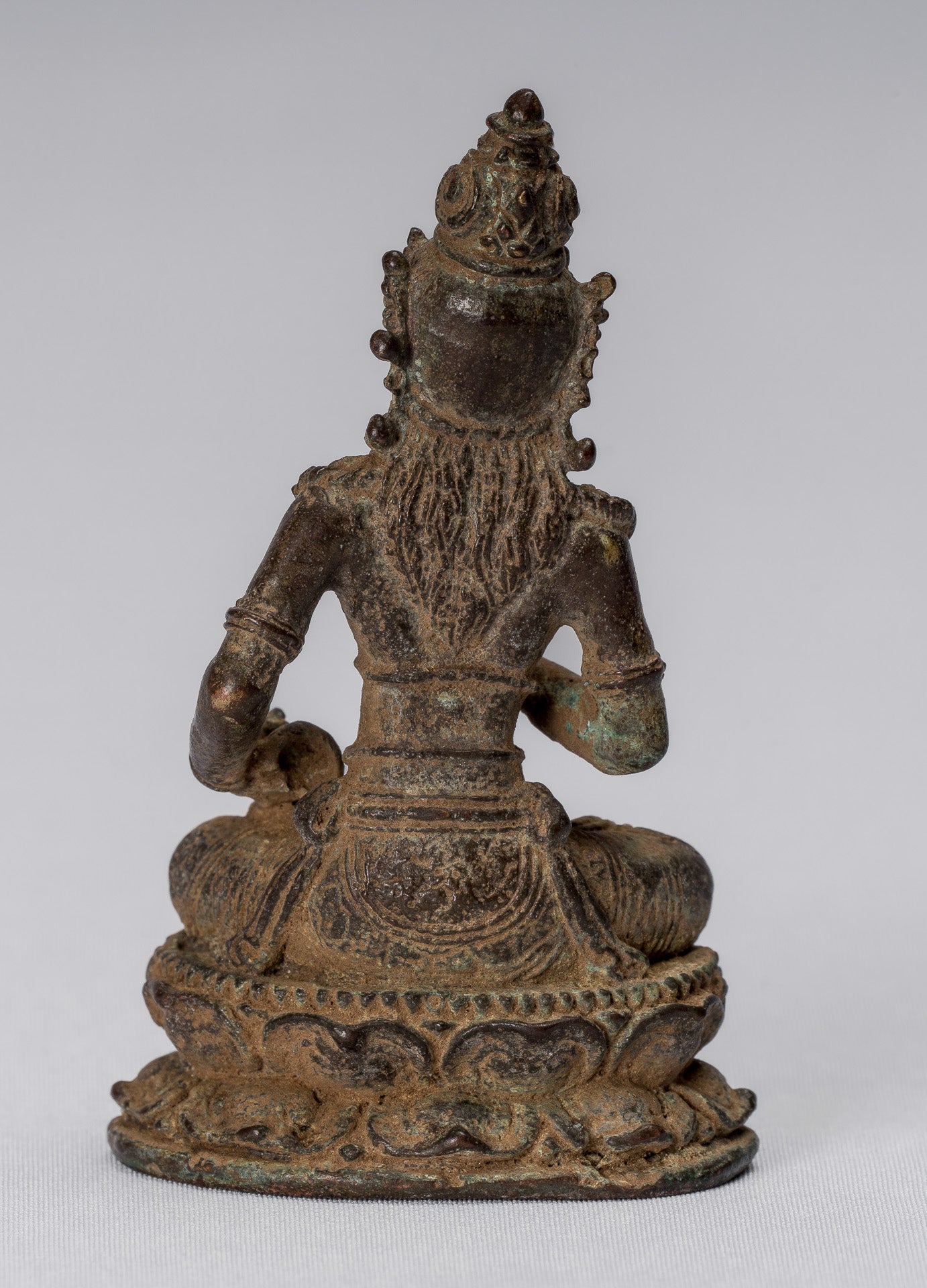 Tara-Statue – antike indonesische Bronze-Devi-Tara-Statue im Java-Stil – 8 cm.