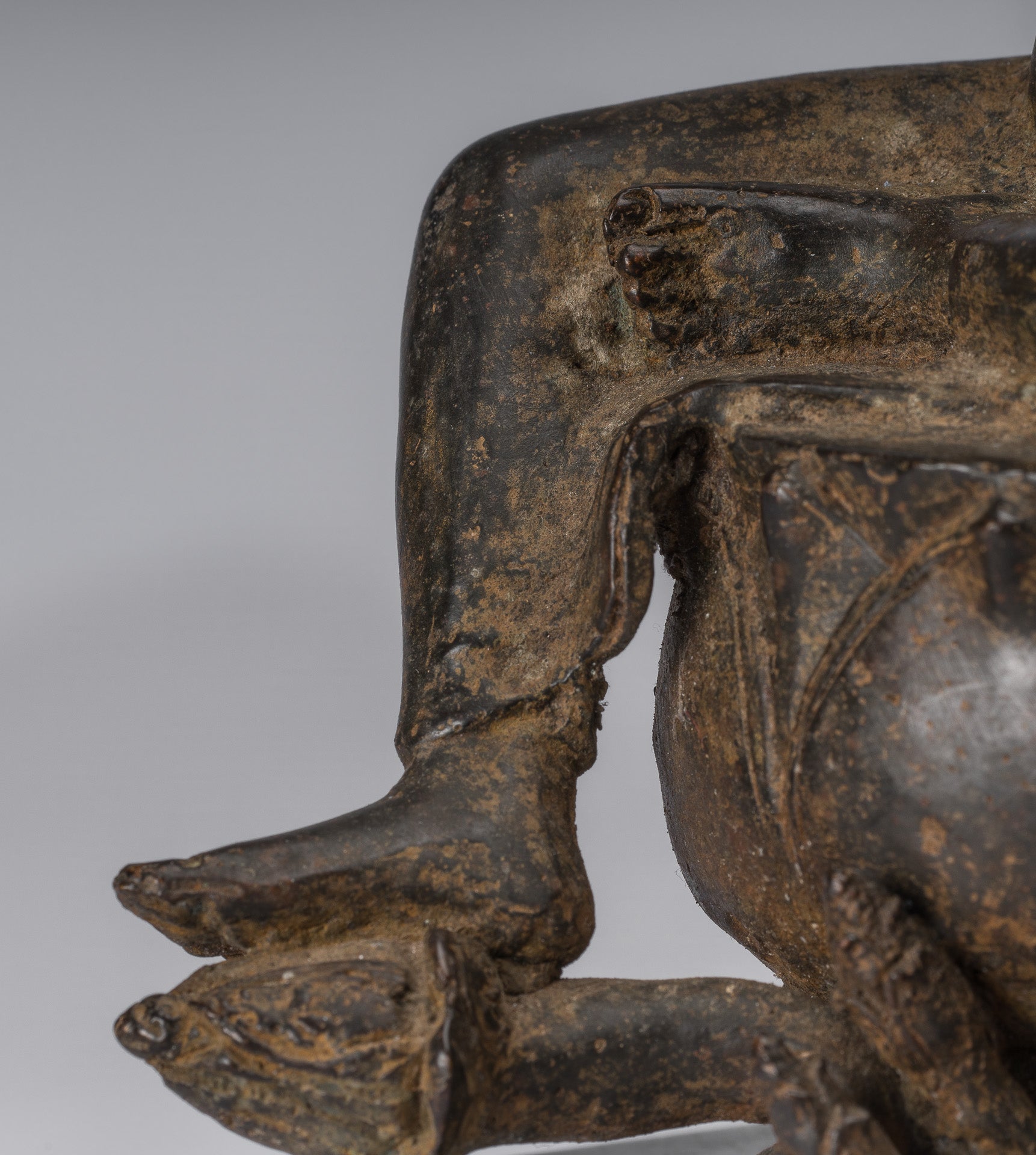 Statue di Buddha - Antique in stile indonesiano seduto bronzo giavanese insegnamento Buddha - 28 cm/11 "